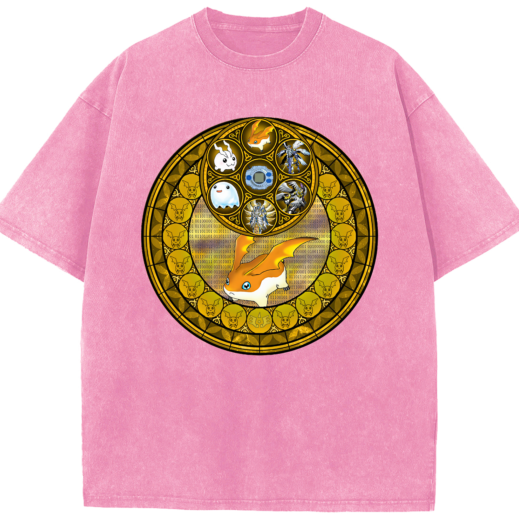 （画像用） Digimon デジタルモンスター/デジモン 綿100% ヴィンテージ風 半袖Tシャツ（フロントプリント）
